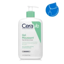 CeraVe Gel Moussant Nettoyant Hydratant Visage - Algérie | 3 Céramides + Acide Hyaluronique + Niacinamide | Peau Normale à Grasse