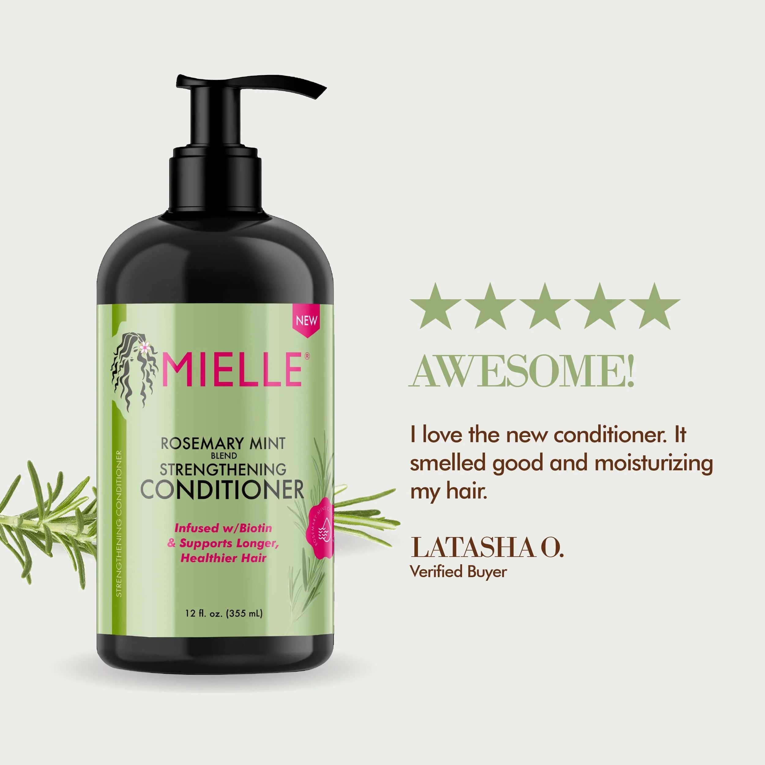 Mielle Rosemary Mint Strengthening Conditioner 355ml Cheveux – Image 5
