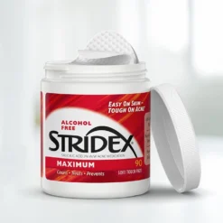 "STRIDEX Essential pads acide salicylique 2% traitement anti-acné 90 lingettes flacon vert authentique USA"