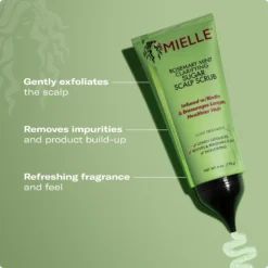 Mielle Rosemary Mint Clarifying Sugar Scalp Scrub 340g pot gommage exfoliant cuir chevelu charbon