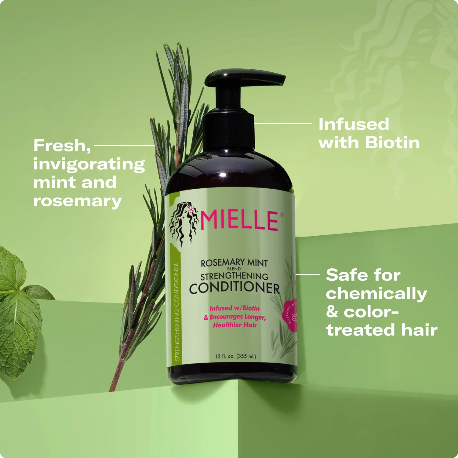 Mielle Rosemary Mint Strengthening Conditioner 355ml Cheveux – Image 4