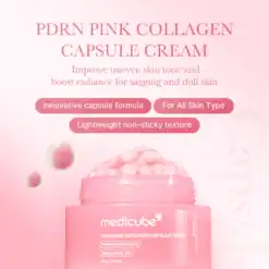 Crème MEDICUBE PDRN Pink Collagen Capsule Cream 55ml avec micro-capsules régénérantes anti-âge K-Beauty - Packaging officiel