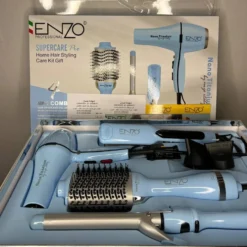 "Accessoires kit ENZO EN-6315 lisseur plaques Nano Titanium boucleur conique sèche-cheveux brosse soufflante détails"