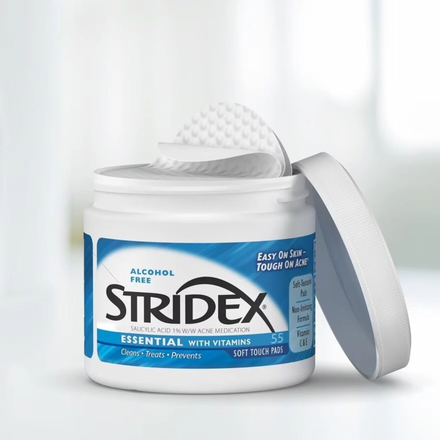 Stridex Essential Pads Anti-Acné Vitamines C & E 1% Acide Salicylique – Image 3