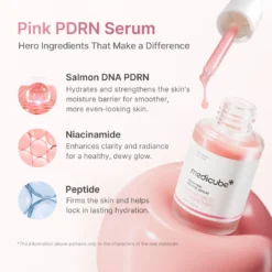 Sérum MEDICUBE Rose PDRN Pink Peptide 30ml régénérant anti-âge avec PDRN et peptides K-Beauty - Packaging officiel