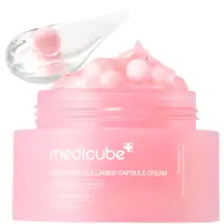 Crème MEDICUBE PDRN Pink Collagen Capsule Cream 55ml avec micro-capsules régénérantes anti-âge K-Beauty - Packaging officiel