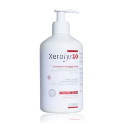Flacon LYSASKIN XEROlys 10 émollient longue durée 200ml urée 10% pour peaux très sèches ichtyose avec actif URODIUM breveté - Packaging officiel