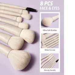 Kit Pinceaux Pro Core SHEGLAM – 8 Pinceaux Maquillage Pro