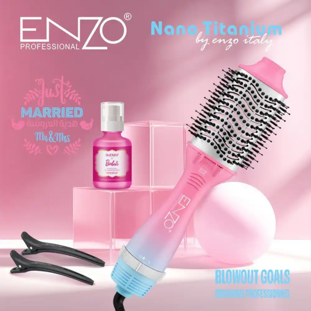 ENZO Professional Brosse Sèche-Cheveux Lissante Volumatrice en-752