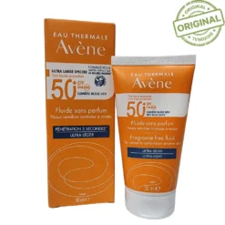 Avène Fluide Solaire SPF50+ Sans Parfum Peau Sensible Normale à Mixte 50ml