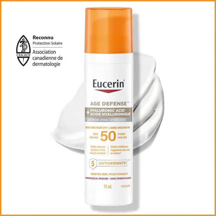 Eucerin Sun Défense Âge Lotion Solaire Visage SPF50 AH 5 AOX Shield 75ml