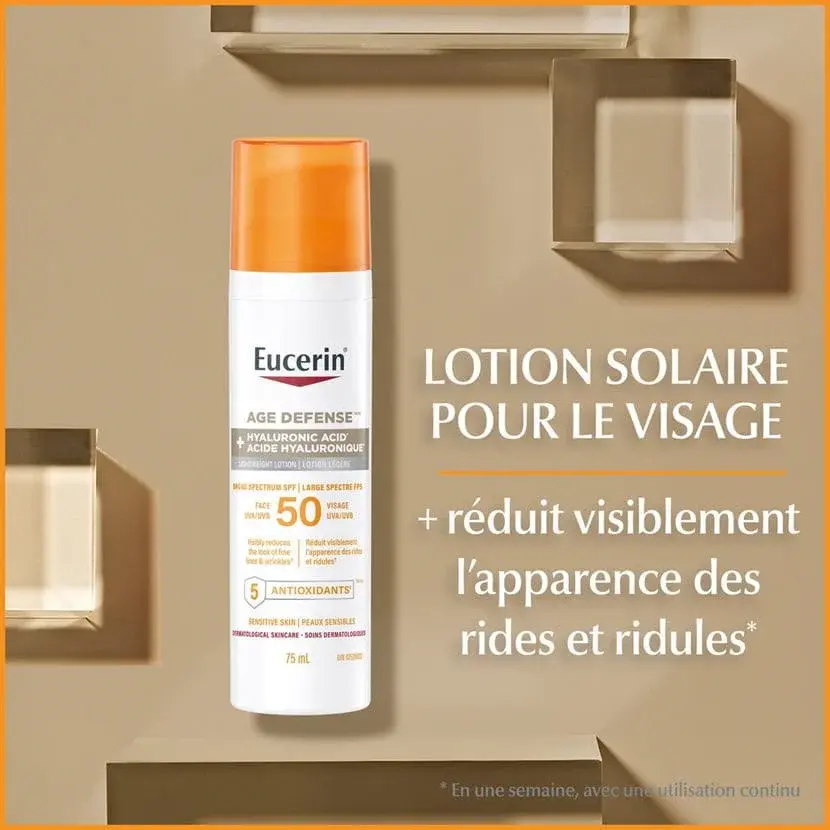 Eucerin Sun Défense Âge Lotion Solaire Visage SPF50 AH 5 AOX Shield 75ml – Image 2