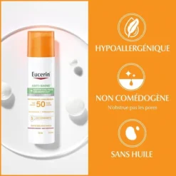 Eucerin Sun Anti-Brillance Lotion Solaire Visage SPF50 Peau Grasse Acnéique 75ml – Image 5