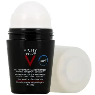 Vichy Homme Détranspirant Anti-Irritations Peaux Sensibles 48H Bille 50ml – Image 2