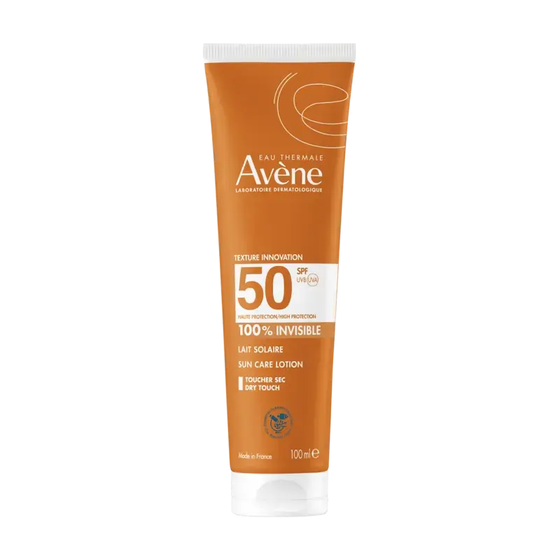 Avène Lait Solaire SPF50 Invisible Résistant Eau Sable Sueur 100ml