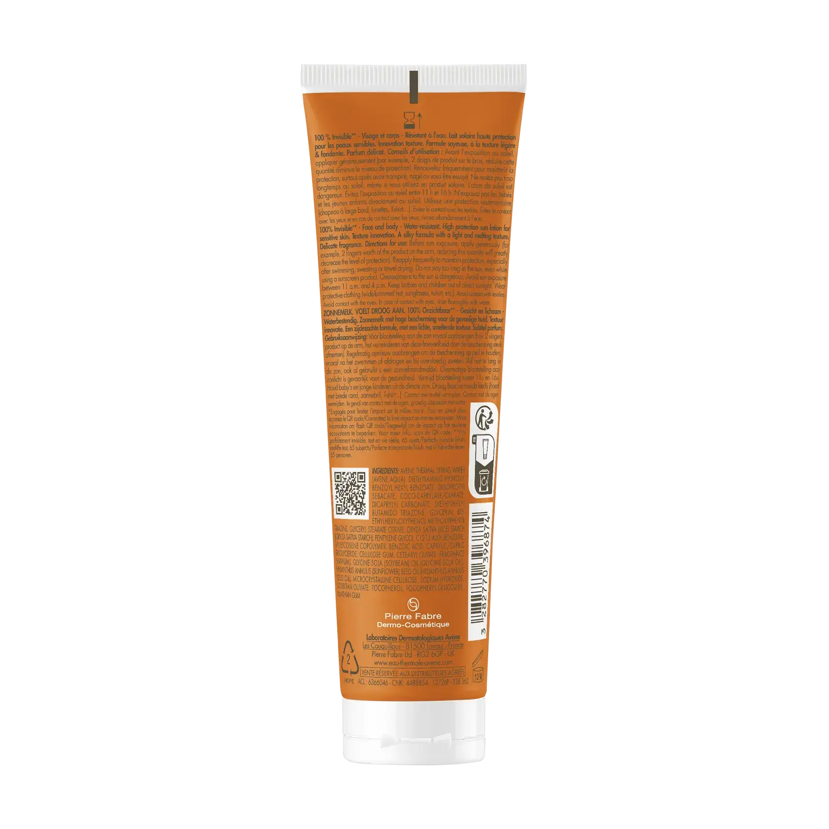 Avène Lait Solaire SPF50 Invisible Résistant Eau Sable Sueur 100ml – Image 2