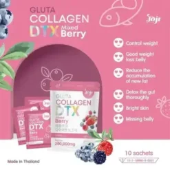Joji Gluta Collagen DTX Plus Mixed Berry 0% Sucre — 10 Sachets – Image 4