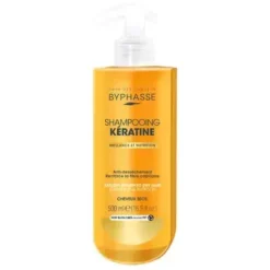 Byphasse Shampooing Keratine Liquide Fortifiant Cheveux Secs Abimes 500ml