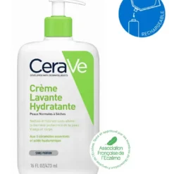 CeraVe Creme Lavante Hydratante 3 Ceramides AH MVE Peau Seche Famille 236ml