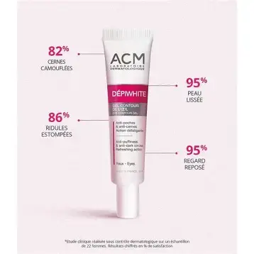 ACM Dépiwhite Gel Contour des Yeux Anti-Cernes Anti-Poches Chrysine Peptides 15ml – Image 3