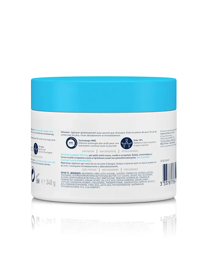 CeraVe SA Crème Anti-Rugosités Urée 10% Acide Salicylique 3 Céramides Kératose Pilaire 177ml – Image 2