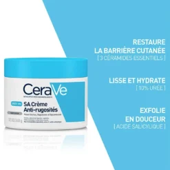 CeraVe SA Crème Anti-Rugosités Urée 10% Acide Salicylique 3 Céramides Kératose Pilaire 177ml – Image 3