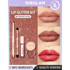 Sheglam Lip Dazzler Glitter Kit Red Carpet 3-en-1 Liner Gloss Glitter Vegan – Image 3