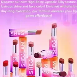 Sheglam Mirror Kiss High-Shine Lipstick Rule Breaker Pivoine Silicone-Free Vegan – Image 3