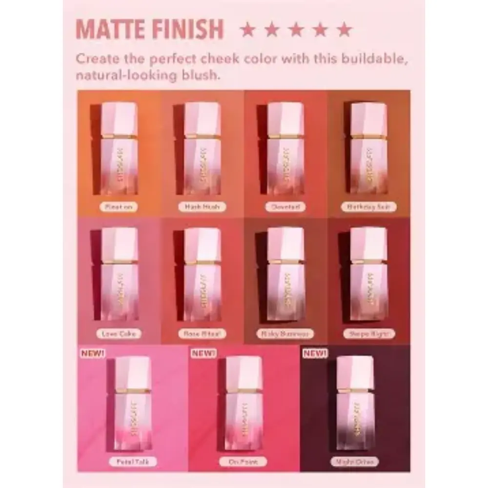 Sheglam Color Bloom Liquid Blush Matte Love Cake Vitamine C 3-O-Ethyl Waterproof – Image 3