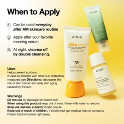 Anua Zero-cast Moisturizing Finish Sunscreen SPF50 PA++++ Niacinamide AH 50ml – Image 4