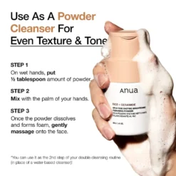Anua Rice Enzyme Brightening Cleansing Powder Papain Alpha-Arbutin Ceramide 40g – Image 3