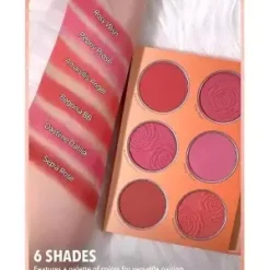 Sheglam Floral Flush Blush Palette 6 Teintes Shimmer Mat Boron Nitride Vegan – Image 3