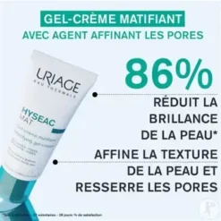 Alternative view of Uriage Hyséac Mat Gel-crème Soin Matifiant Zinc PCA Kaolin Niacinamide Peau Grasse 40ml