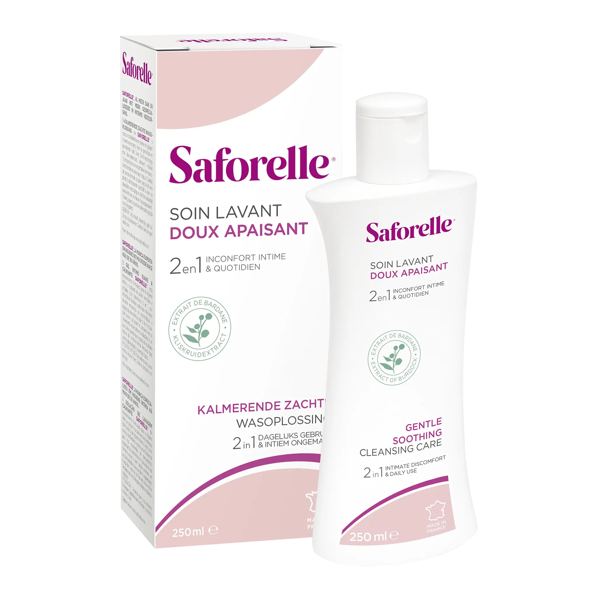 SAFORELLE Soin Lavant Doux Apaisant Hygiene Intime et Corps 250ml – Image 2