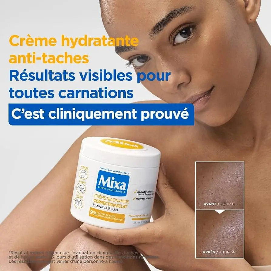 MIXA La Creme Niacinamide Correction Eclat Visage Corps Mains – Image 2