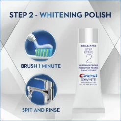 CREST 3D White Brilliance 2-Step Dentifrice 85ml + Gel Blanchissant 63ml – Image 5