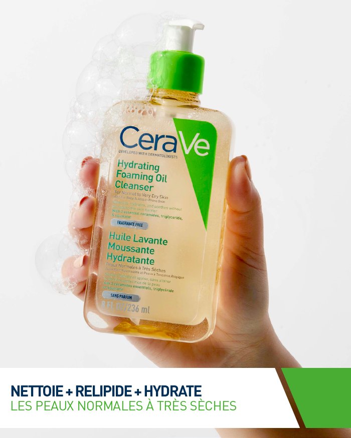 CERAVE Huile Lavante Moussante Hydratante Sans Parfum Des 1 Mois 236ml – Image 4