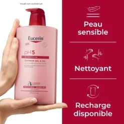 EUCERIN pH5 Gel-Huile de Douche Peaux Sensibles et Seches 1000ml – Image 2